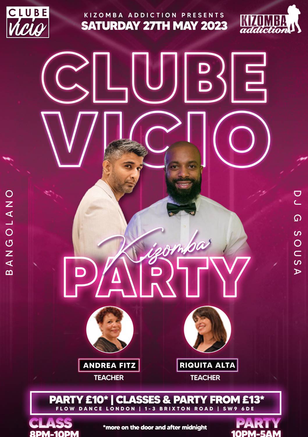 Flyer Clube Vicio - Londons Original Saturday Night Spot For Kizomba Parties & Classes