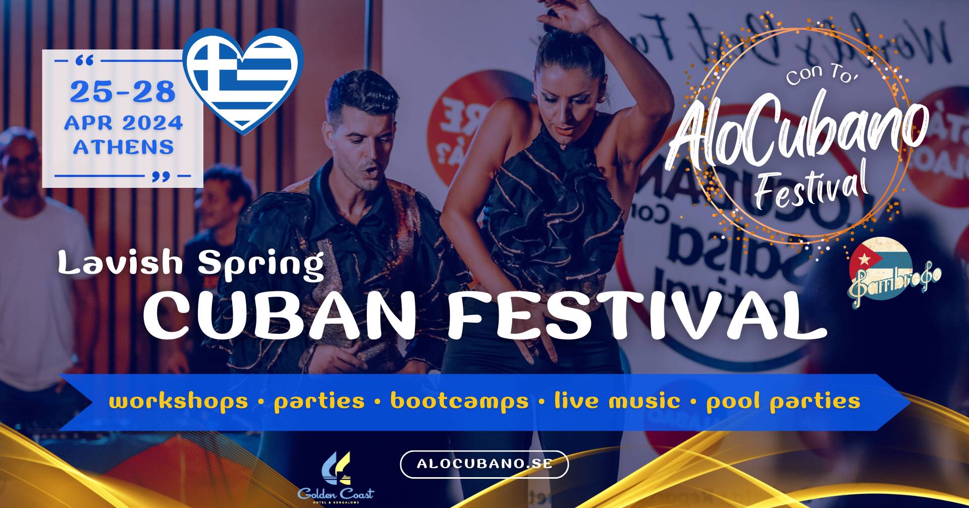 Cover AloCubano Festival 2024 • Lavish Spring CUBAN Festival • with Sambroso • ATHENS Marathon Beach