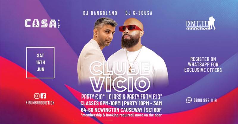 Cover 🎶 🎉 London's No.1 Kizomba Party: Clube Vicio -  with DJ Bangolano 🌍