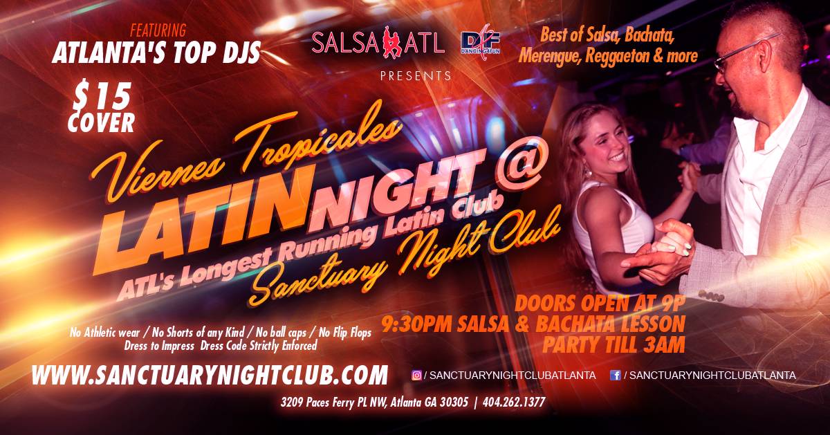 Cover Latin Night Atlanta - Viernes Tropicales @ Sanctuary Night Club Fri Dec 16, 2022