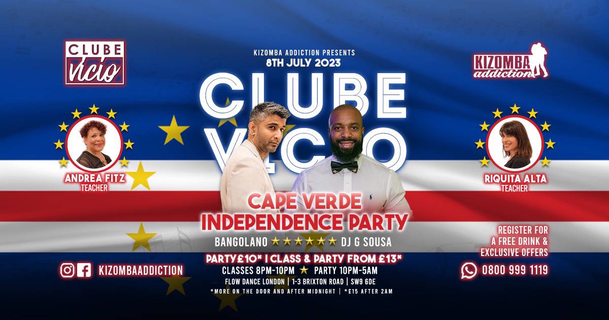 Cover Clube Vicio: the Cape Verde Edition 🇨🇻 Kizomba Party & Classes with guest DJ G Sousa